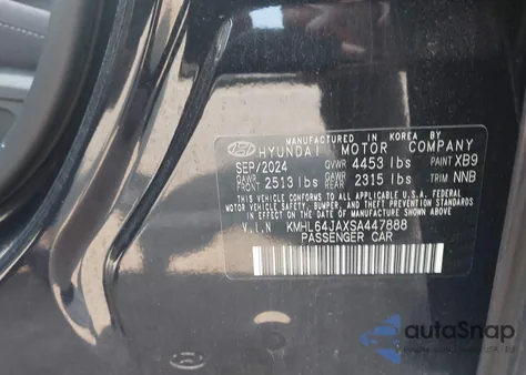 2025 Hyundai Sonata Sel z USA, uszkodzony, nr VIN KMHL64JAXSA447888